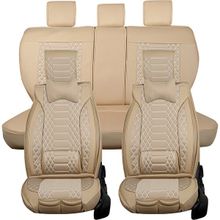 Kepmorpho Seat Arona Lüx Deri Ön Arka Takım Royal Bej Oto Koltuk Kılıfı