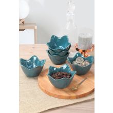 Keramika 12 CM 6 Adet Luster Yeşil Zambak Çerezlik
