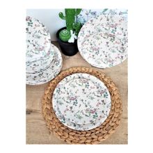 Keramika Flowers Mat Beyaz 12 Parça 6 Kişilik Kahvaltı Takımı