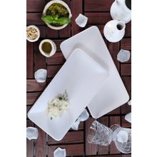 Keramika Mat Kırık Beyaz Siera 33 cm 2 Adet Kayık Tabak