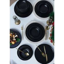 Keramika Nordic Mat Siyah 18 Parça 6 Kişilik Yemek Takımı