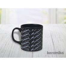 Keramika Silindirik Siyah Kemal Atatürk İmzalı 10 cm Kupa