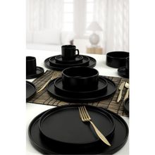 Keramika Stackable Mat Siyah 4 Kişilik 20 Parça Yemek Takımı