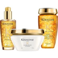 Kerastase Le Bain 250 ml Şampuan Elixir Ultime Le 200 ml Maske L'huile Originale 100 ml Bakım Yağı Saç Bakım Seti