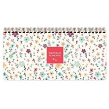 Keskin Color 13x27 cm Krem Çiçekli Haftalık Spiralli Planner