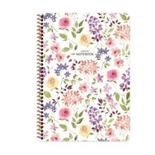 Keskin Color 16.5x22.5 cm 80 Yaprak Kareli Karton Kapak Çiçek 4 Adet Spiralli Defter