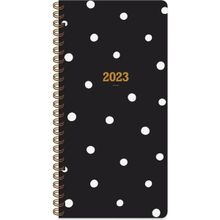 Keskin Color 2023 Spiralli Siyah Puantiye Karton Kapak 8x16 cm Haftalık Cep Ajandası