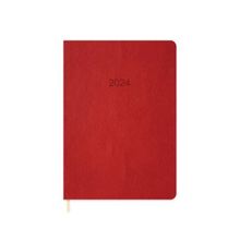 Keskin Color 2024 16x24 Termo Deri Günlük Kırmızı Ajanda