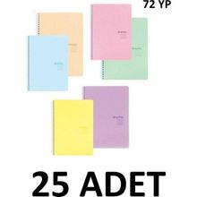 Keskin Color 25 Adet A4 Pastel Show Spiralli 72 Yaprak Çizgili Defter