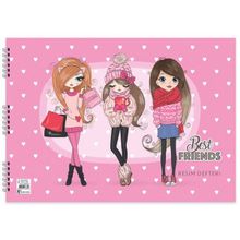 Keskin Color 25x35 cm 15 Yaprak Spiralli Best Friends Resim Defteri