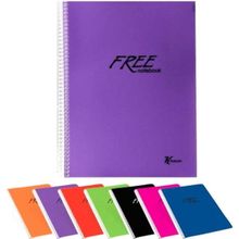 Keskin Color 450152-99 A5 Free Plastik Kapak Spiralli 120 Yaprak Kareli Defter