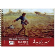 Keskin Color 482001-99 Karatis Art 120 gr 25x35 20 Yaprak Spiralli Çizim Blok Defter