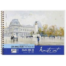 Keskin Color 486001-99 Karatis Art 200 gr 25x35 20 Yaprak Spiralli Resim Blok Defter