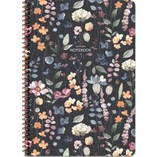 Keskin Color A4 Kareli Çiçek Siyah Defter