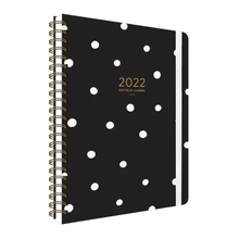 Keskin Color A5 Siyah Puantiye 2022 Stickerlı Spiralli Sert Kapak Haftalık Ajanda
