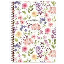 Keskin Color Çiçek Spiralli Beyaz Karton Kapak 80 Yaprak A4 Kareli Defter