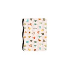 Keskin Color Çizgili 16x22 cm 80 Yaprak Karton Kapak Telli Defter 60 gr Beyaz Sayfa Coffee