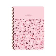 Keskin Color Çizgili 16x22 cm 80 Yaprak Plastik Kapak 60 gr Beyaz Sayfa Terazzo Telli Defter