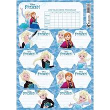 Keskin Color Frozen Ders Programlı 3 Yaprak Frozen Okul Etiketi