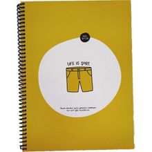 Keskin Color Hisli Şeyler 18,5*25 80 Yaprak Spiralli Kareli Karton Kapak Hafif Kağıt Stickerli - Sarı Defter