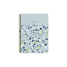 Keskin Color Kareli 16x22 cm 80 Yaprak Plastik Kapak 60 gr Beyaz Sayfa Terazzo Telli Defter