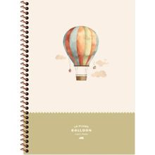 Keskin Color La Plume Balloon 20x28 cm Yeşil Çizgili Spiralli Sert Kapak Defter
