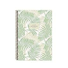Keskin Color La Plume Spiralli Leaves Yeşil Karton Kapak 80 Yaprak A4 Kareli Defter