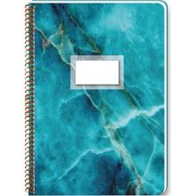 Keskin Color Marble Kareli Karton Kapak Spiralli Mavi 80 Yaprak 16.5 x 22.5 cm Defter