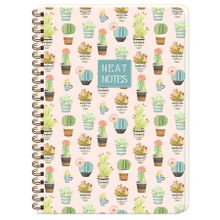 Keskin Color Neat Notes Cactus Love Pembe 20x28 100 Yaprak Kareli Spiralli Karton Kapak Okul Defteri