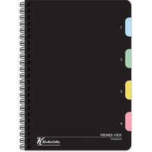Keskin Color Premier Siyah Plastik Kapak 4 Bölmeli 120 Yaprak 17x24 cm Çizgili Spiralli Defter