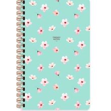 Keskin Color Sert Kapak Çizgili Çiçek Su Yeşili 13x21 cm Spiralli Defter