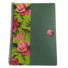 Keskin Color Uni Flowers A4 100 Yaprak Kareli Plastik Kapak Çiçek Yeşil Spiralli Defter