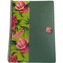 Keskin Color Uni Flowers A4 80 Yaprak Çizgili Plastik Kapak Çiçek Yeşil Spiralli Defter