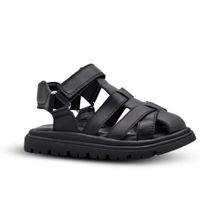 Kids A More Karen Siyah Hakiki Deri Kız Çocuk Sandalet
