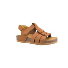 Kids A More Luve Taba Tek Cırtlı Püsküllü Deri Unisex Çocuk Sandalet