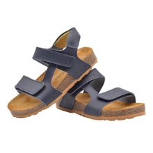 Kids A More Zoey Lacivert Çift Cırtlı Deri Unisex Çocuk Sandalet