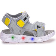 Kiko Kids 103 Açık Gri Işıklı Cırtlı Erkek Çocuk Sandalet
