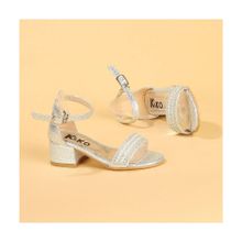 Kiko Kids Kiko 765 Gümüş Çatlak 3 cm Topuk Günlük Kız Çocuk Sandalet