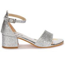 Kiko Kids Kiko 769 Gümüş Kum Simli 3 cm Topuk Günlük Kız Çocuk Sandalet