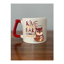 Kime Ne Yaptıysam Hakettiğinden Kırmızı Kulplu D Baskılı Kupa
