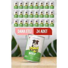 King Sos İçerisinde Et Parçacıklı Dana Etli 24x400 gr Köpek Konservesi