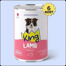 King Sos İçerisinde Et Parçacıklı Kuzu Etli 6x400 gr Köpek Konserve Maması