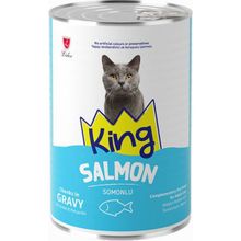 King Sos İçerisinde Et Parçacıklı Somonlu 400 gr Kedi Konservesi