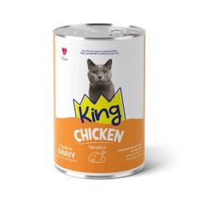 King Sos İçerisinde Et Parçacıklı Tavuklu 400 gr Kedi Konservesi
