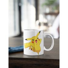 Kio Tasarım Pikachu Pokemon Çizgi Film Karakter Baskılı Beyaz Kupa