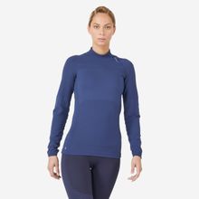 Kiprun Skincare Mavi Uzun Kollu Dikişsiz Spor Koşu Kadın T-Shirt