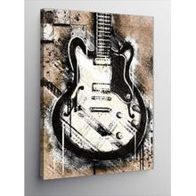 Kirmizi Elektro Gitar Müzik Kanvas Tablo