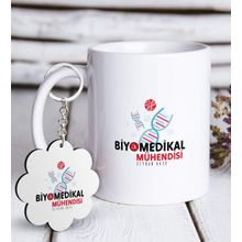 Kişiye Özel Anahtarlık ve Mesleki Biyomedikal Mühendisi Beyaz Kupa
