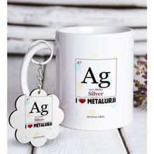 Kişiye Özel Anahtarlık ve Mesleki Metalurji Mühendisi Beyaz Kupa