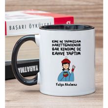 Kişiye Özel Bak Kendime De Kahve Yaptım Siyah Kupa